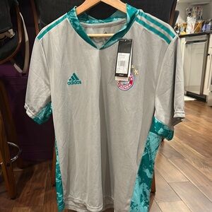 Adidas Gray and Teal Soccer Jersey
